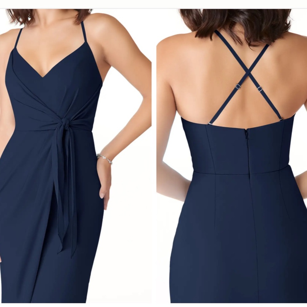 Azazie dark navy blue dress - Picture 3 of 8